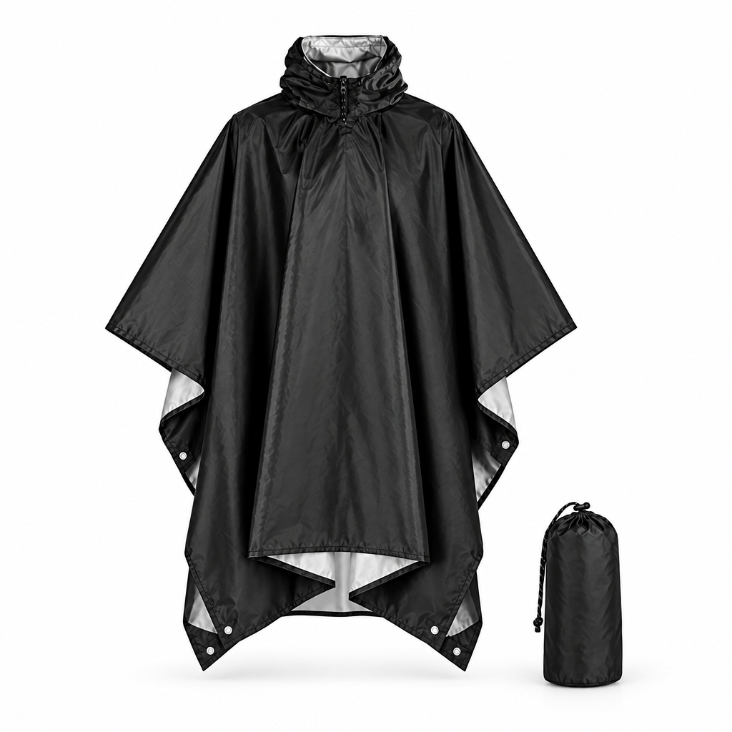 Huber - Allwetter-Poncho 3-in-1 Schwarz